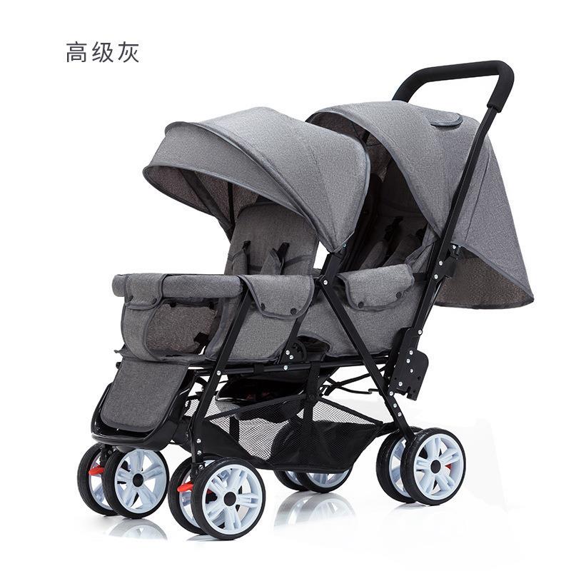 双胞胎二胎推车双人婴儿车可坐躺双胎儿童轻便遛娃时代出行宝车