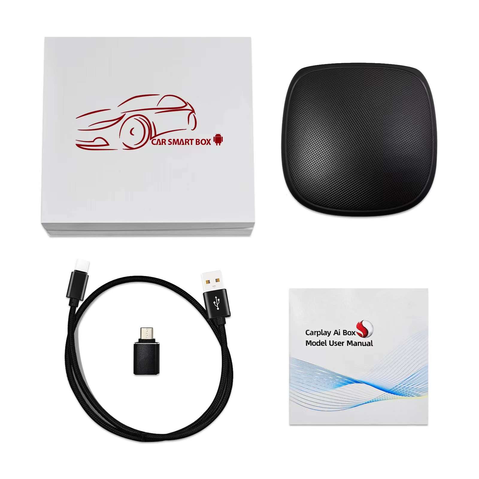 新品 智能盒子carplay ai box高通8核4+64G无线carplay转安卓系统