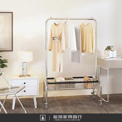 服装展示架落地可移动卧室简易晾衣架出租屋移动挂衣架落地置物架