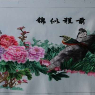 苏州刺绣客厅书房办公室装饰画手工苏绣绣片风景花卉生产图片