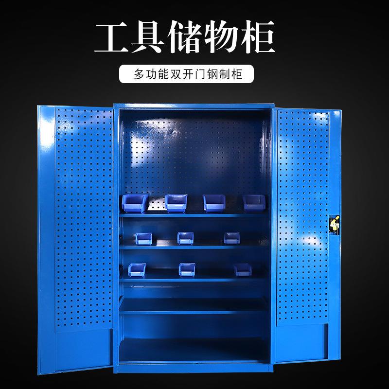 双开门五金车间抽屉式工具柜铁皮储物车间用重型多功能带锁零件柜