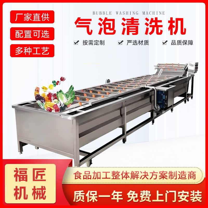 果蔬气泡喷淋全自动清洗流水线