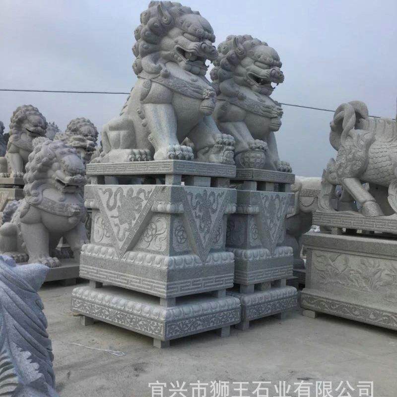 工艺品石头雕刻狮子石狮子摆件墓地看门石狮子现货