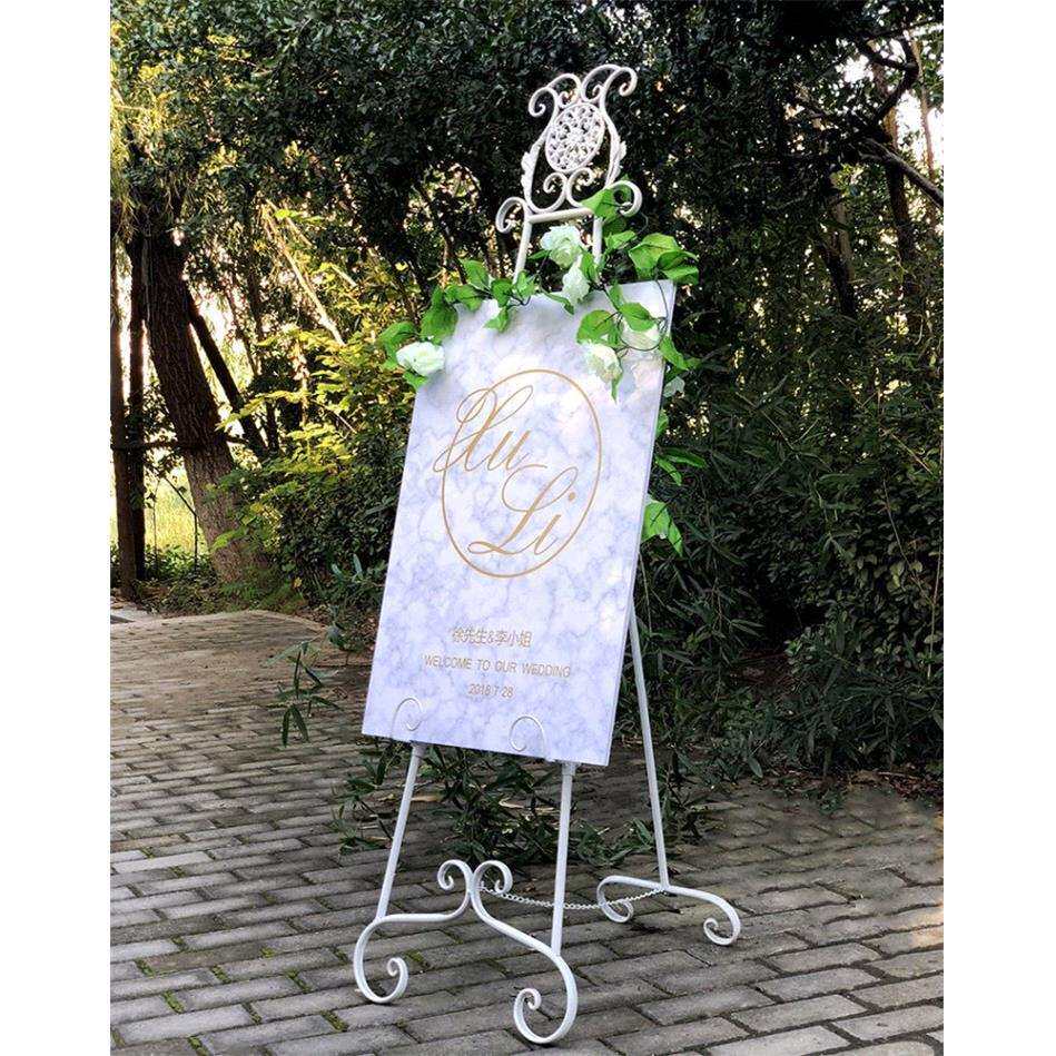 婚庆婚礼迎宾水牌展示架欧式铁艺油画托架落地相框架油画架广告架