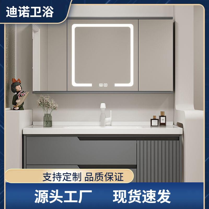 奶油风智能折叠风水镜挂墙式储物多层实木隐形镜子卫生间单独镜柜