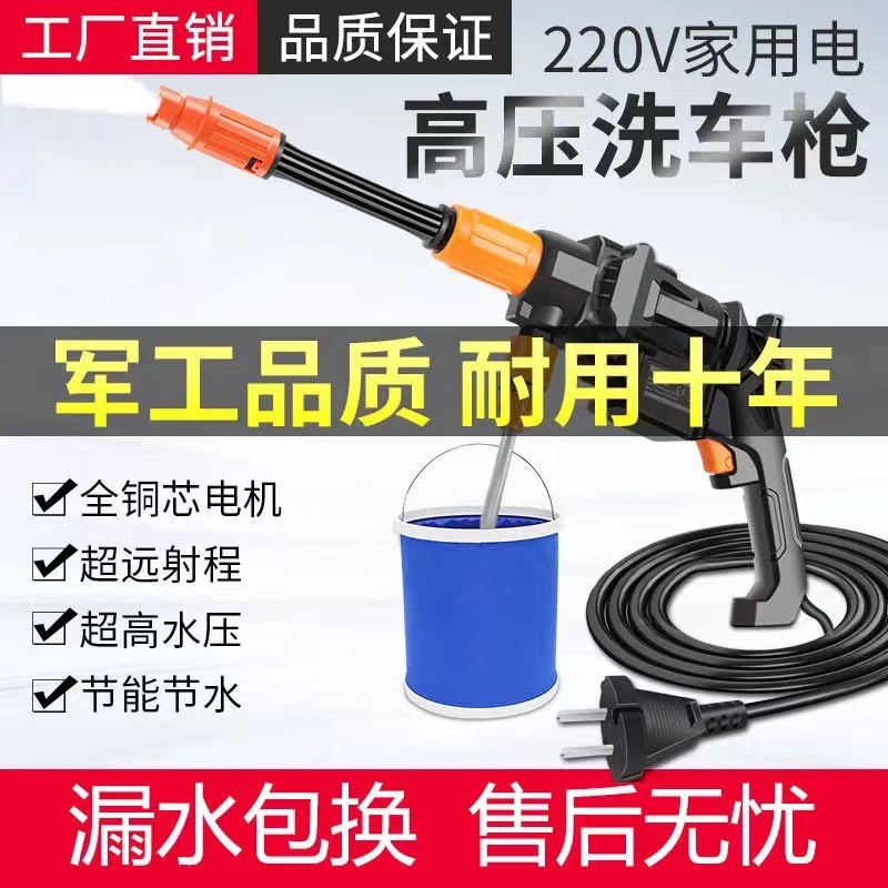 220V插电便携高压洗车水枪
