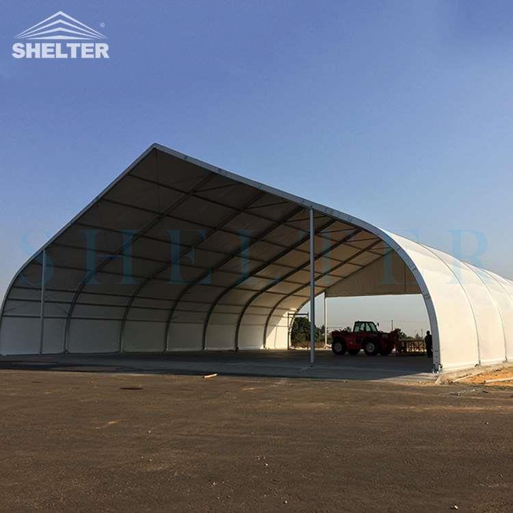 赛尔特大跨度可移动篷房仓储弯柱仓库大棚房户外搭建停机库蓬房