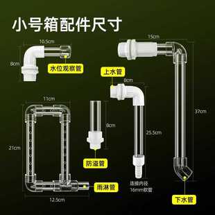 周转箱过滤器配套水管件过滤箱过滤盒上水下水管雨淋管溢流管透明