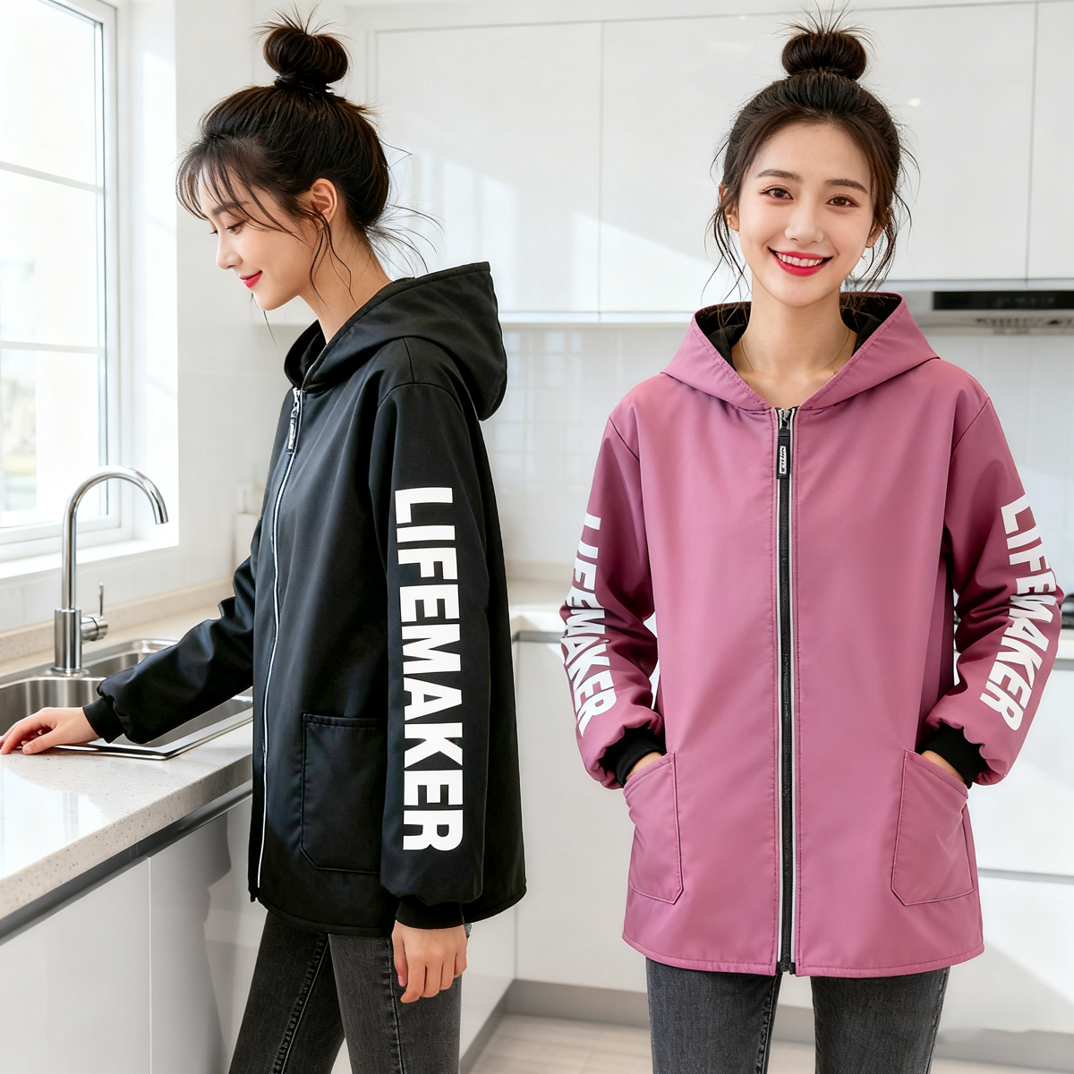 时尚加绒加厚罩衣围裙