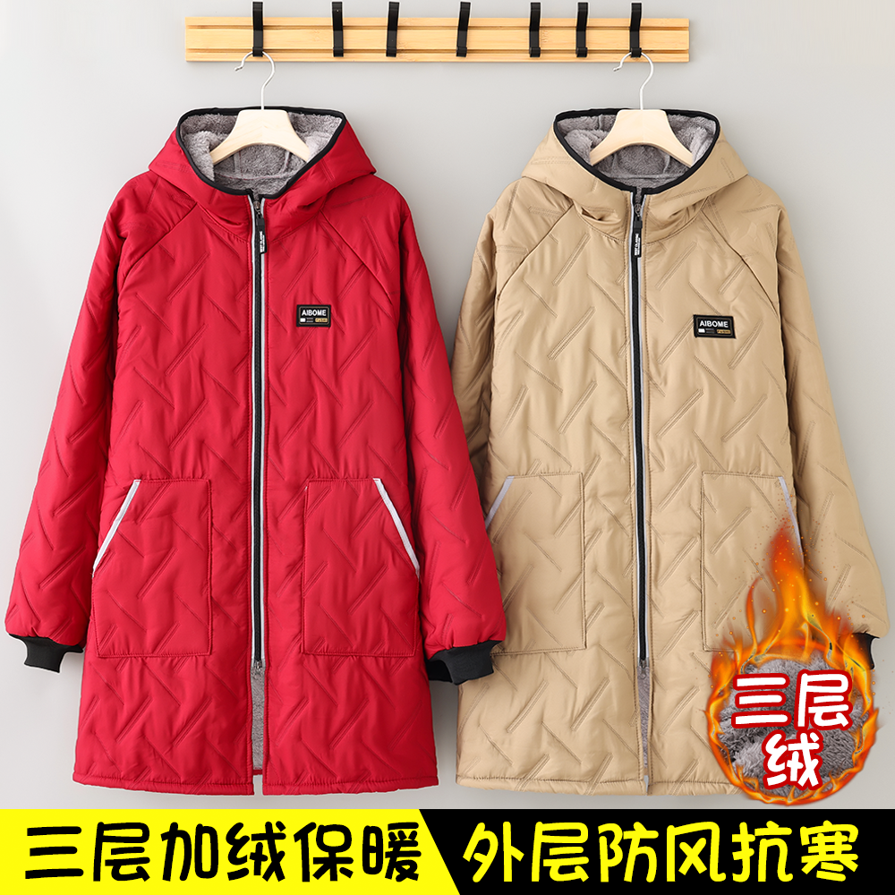 加厚款加绒夹棉工作服围裙