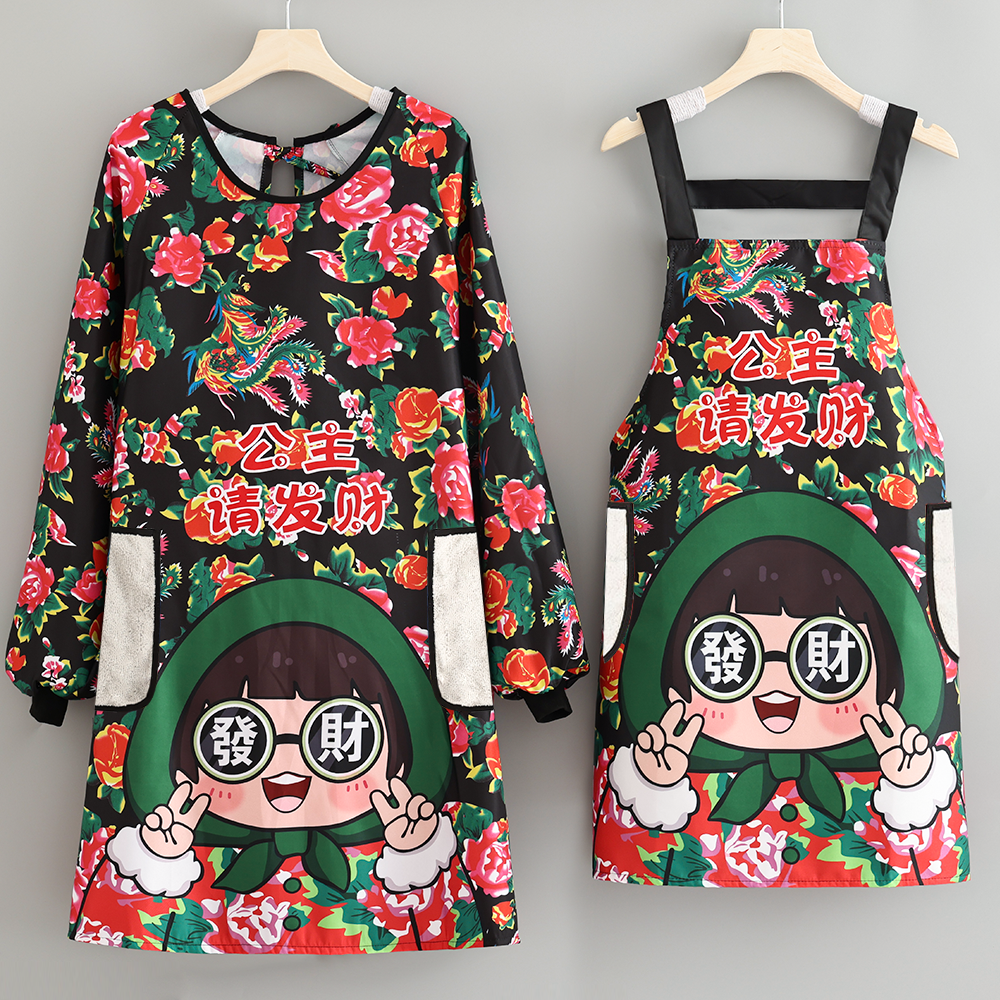 厨房卡通罩衣围裙防泼水防油