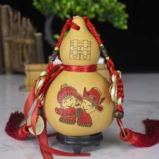 天然葫芦合卺酒杯婚庆道具酒具夫妻交杯酒水杯大小中式婚礼用品喜