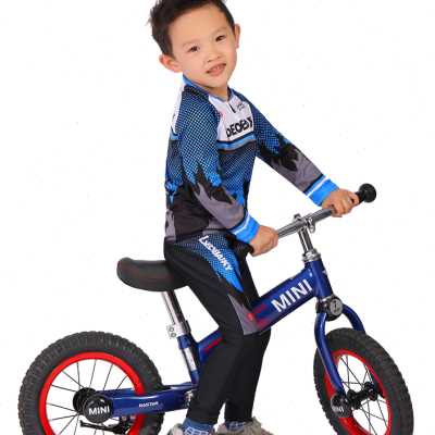 LB儿童滑步车骑行服春夏秋季平衡车自行车服套装男俱乐部轮滑服
