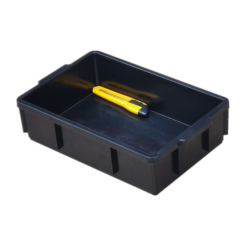 艾科堡加厚周转箱380*245*100mm（10个装）零件箱物料平口盒黑色