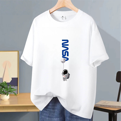 NASA卡通短袖情侣款潮流学生T恤t