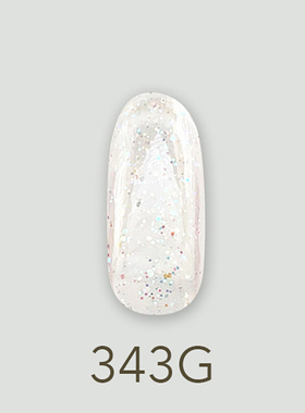 日本MD甲油胶343晶莹石头闪粉银色梦幻晶石系列美甲店专用
