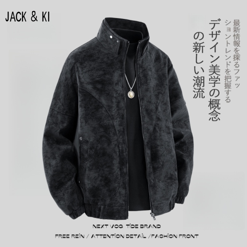 JACK&KI 皮衣男春秋款2025新款潮流休闲皮夹克帅气机车PU皮外套潮