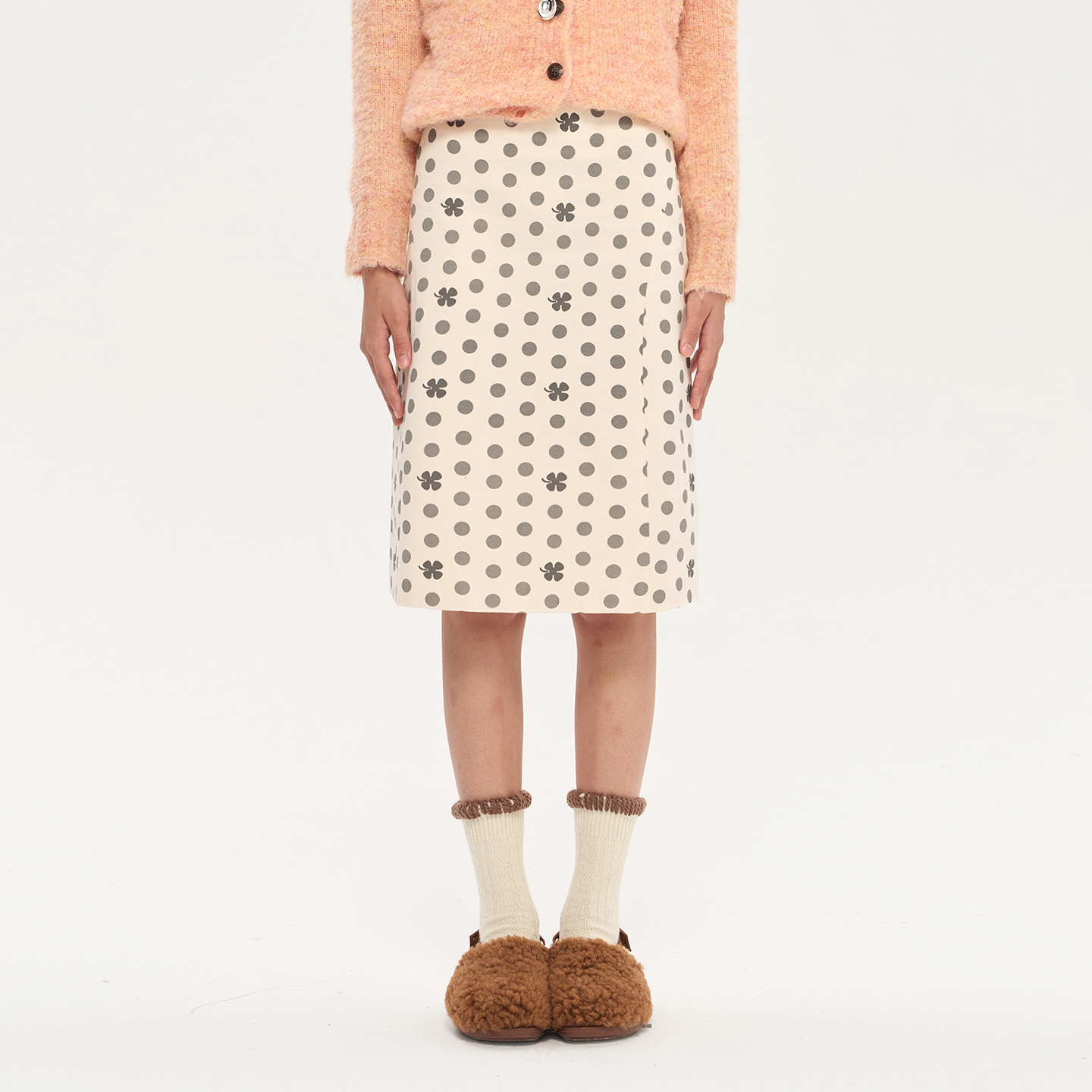 「heris」四叶草波点半裙