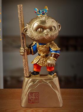 孙悟空齐天大圣铜摆件神话猴子手办客厅酒柜书房电竞房桌面装饰品