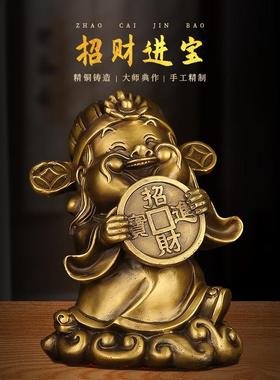 纯黄铜财神爷摆件五路财神客厅酒柜办公室装饰店铺开业乔迁送礼品