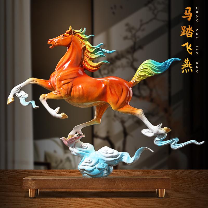 马踏飞燕摆件马到成功黄铜办公室桌商务礼品开业店铺同事送礼摆设