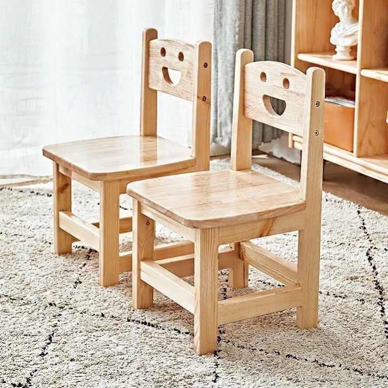 纯实木椅子北欧木凳宝宝带靠背矮凳幼儿园儿童客厅板凳凳子家用