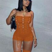 hollow 性感镂空无袖 out Sexy sleeveless onesie 连体短裤