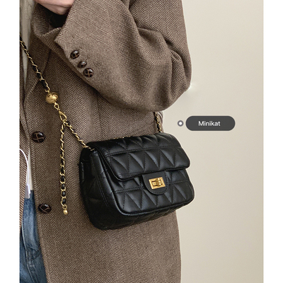 卓诗尼百搭ins斜挎包包女2024新款春夏潮时尚菱格链条包小众单肩