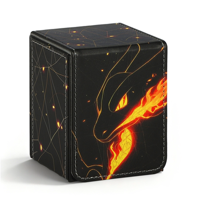 宝可梦卡盒ptcg卡牌PU收藏盒100+喷火龙卡片万智牌桌游卡牌收纳盒