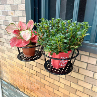 加粗阳台栏杆花架子置物架悬挂式花盆挂篮护栏铁艺多肉绿植花架子