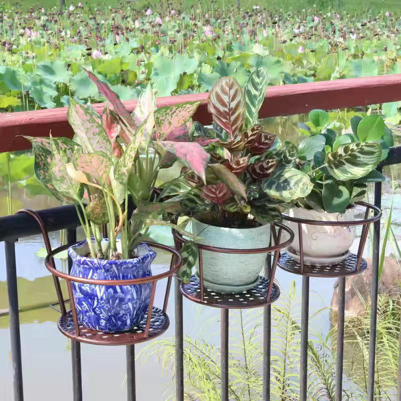 阳台花架栏杆花架子置物架悬挂花盆架护栏花盆托架挂架挂式铁艺