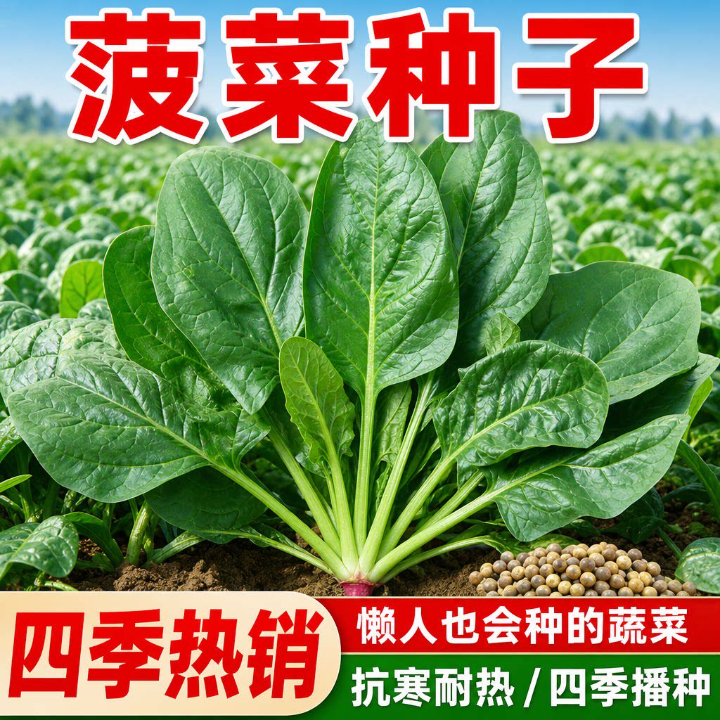 大叶菠菜种子四季蔬菜冬季籽种冬天种籽耐寒菜种盆栽波菜孑菜籽子