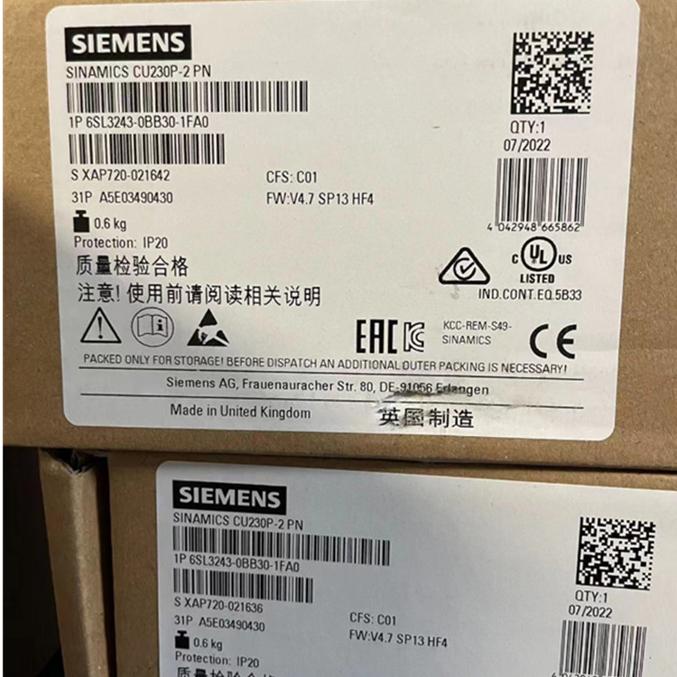 6SL3243-0BB30-1FA0G120系列变频器CU230P-2PN控制单元
