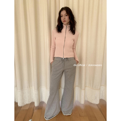 DKZ 宽腰休闲微喇卫裤女新款显瘦休闲运动休闲裤