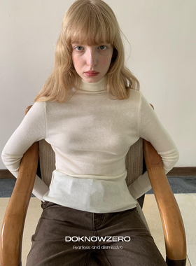 DKZ 高领打底衫女秋冬新款修身基础百搭针织长袖