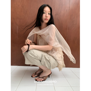 【现货】DKZ 围巾蕾丝吊带背心女夏季新款层次感无袖上衣