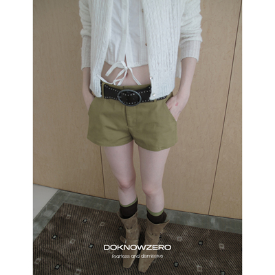 DKZ A摆休闲短裤女秋季新款简约百搭直筒裤