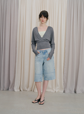 DKZ莱赛尔羊毛混纺蝙蝠袖T恤女春季撞色假两件针织上衣