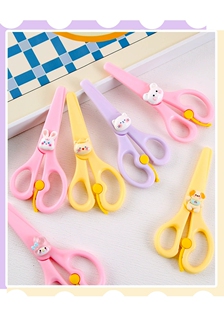 儿童迷你裁纸小剪刀美工刀可爱卡通学生DIY安全塑料手工剪子批发