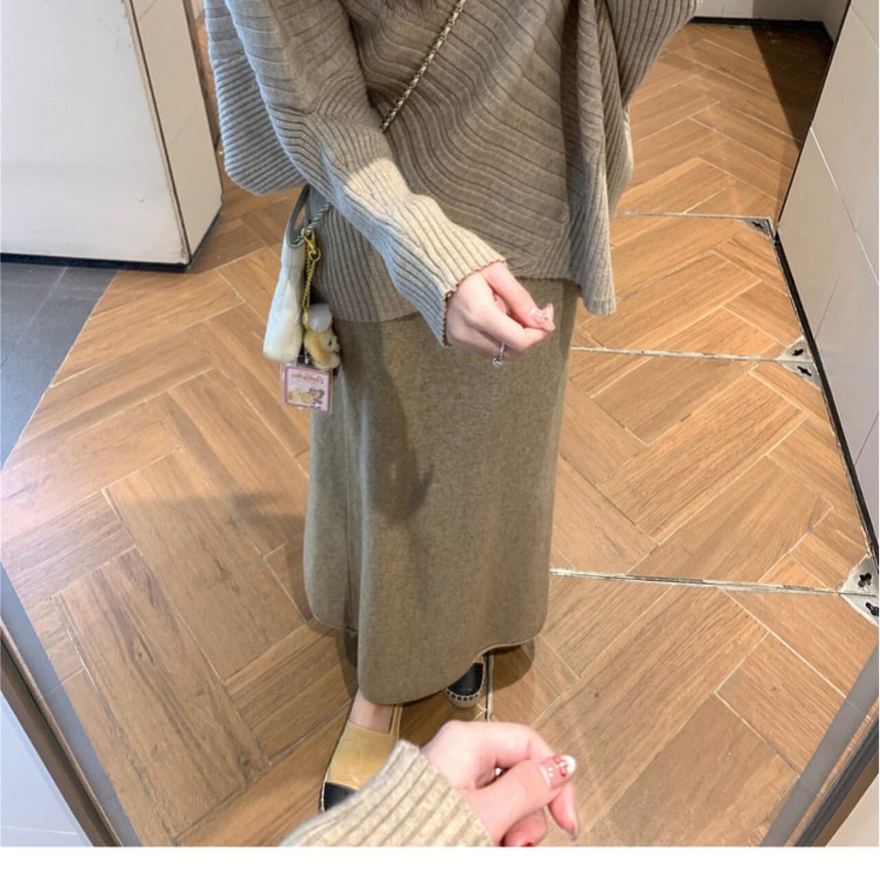 不规则针织毛衣套装连衣裙子女早秋季2026新款韩系穿搭一整套长裙
