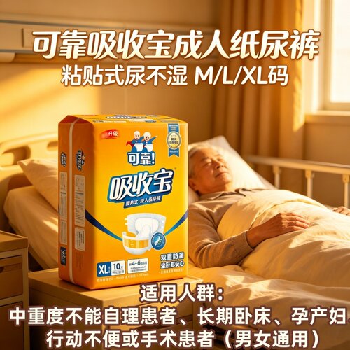 [双芯防漏瞬吸收]可靠吸收宝成裤M/L/XL码10片干爽透气粘贴男女用