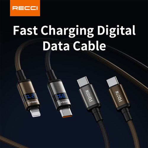 【国家3C认证】RECCI锐思企业快充数显PD100W  1.5M RS32CC 快充数显PD27W 1.5M RS32CL数据线企单位会议商务