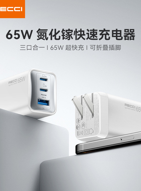 【iPhone17首选】RECCI 锐思 RC123 安心充氮化镓17充电器适用65W苹果16Pro35WiPhoneProMax充电头15plus套装