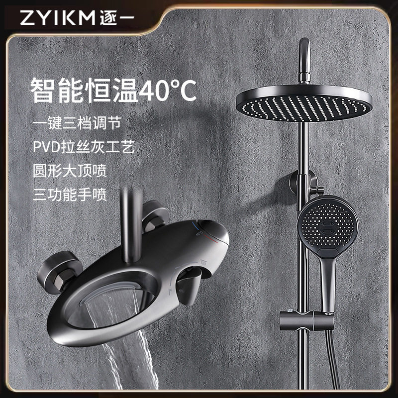 全铜飞雨枪灰色恒温创意