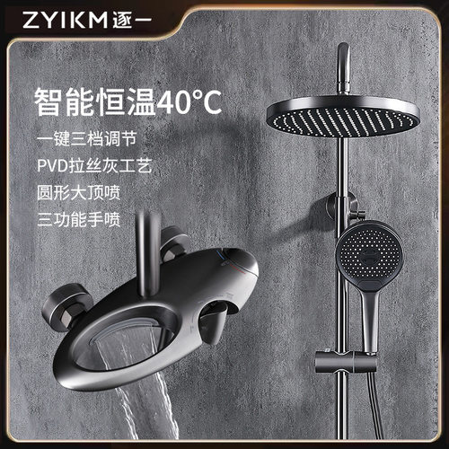 全铜飞雨枪灰色恒温创意