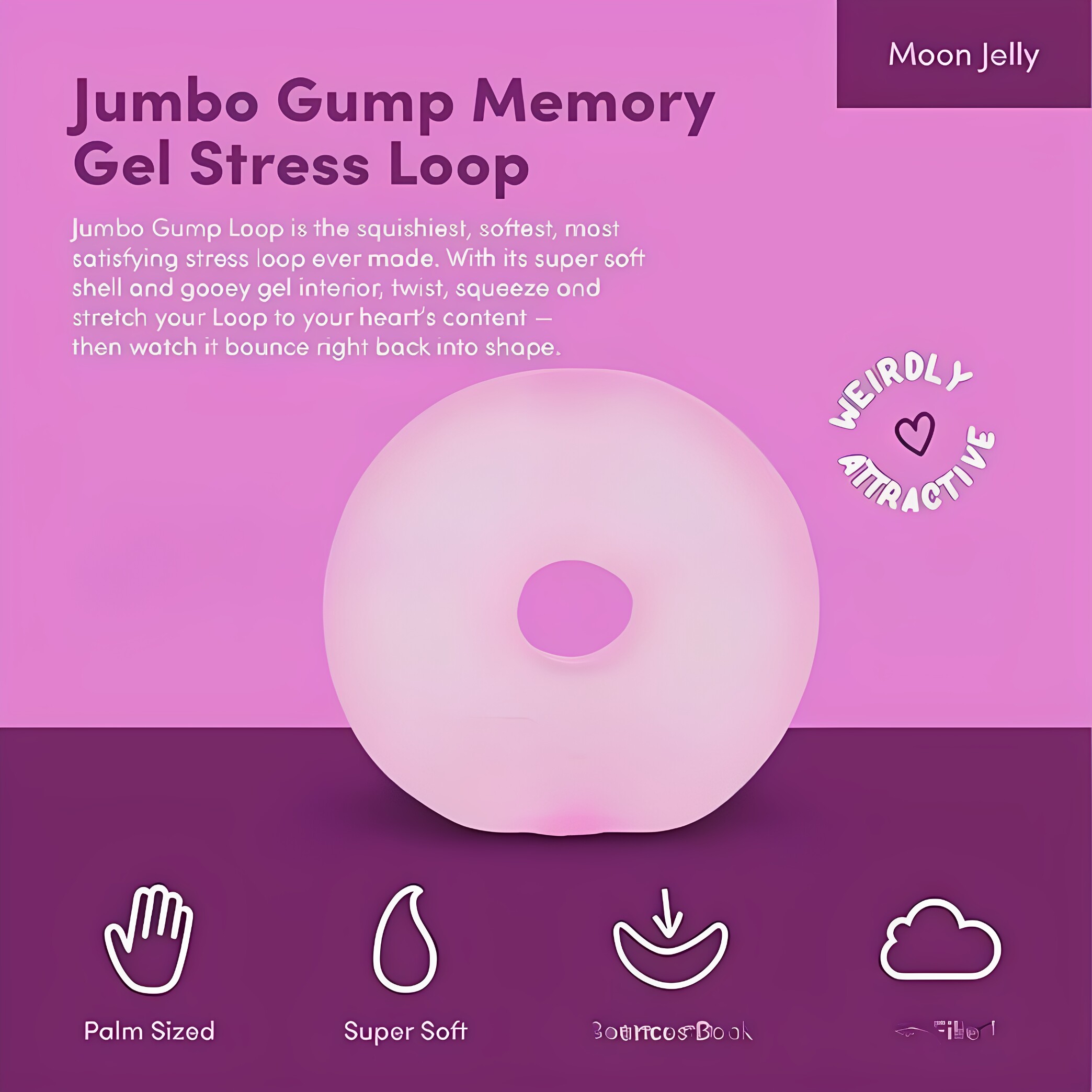 跨境新品Gump 超大环形凝胶填充减压球超柔软解压玩具缓解压力