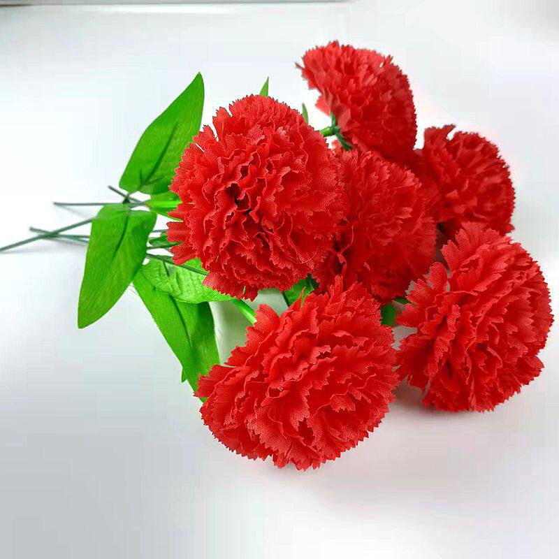 长期母亲节礼品康乃馨单枝仿真花插花促销广告礼品单只绢花