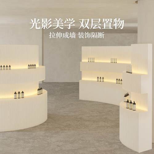 屏风隔断客厅遮挡可发光置物屏风现代背景纸质屏风办公室客厅条形