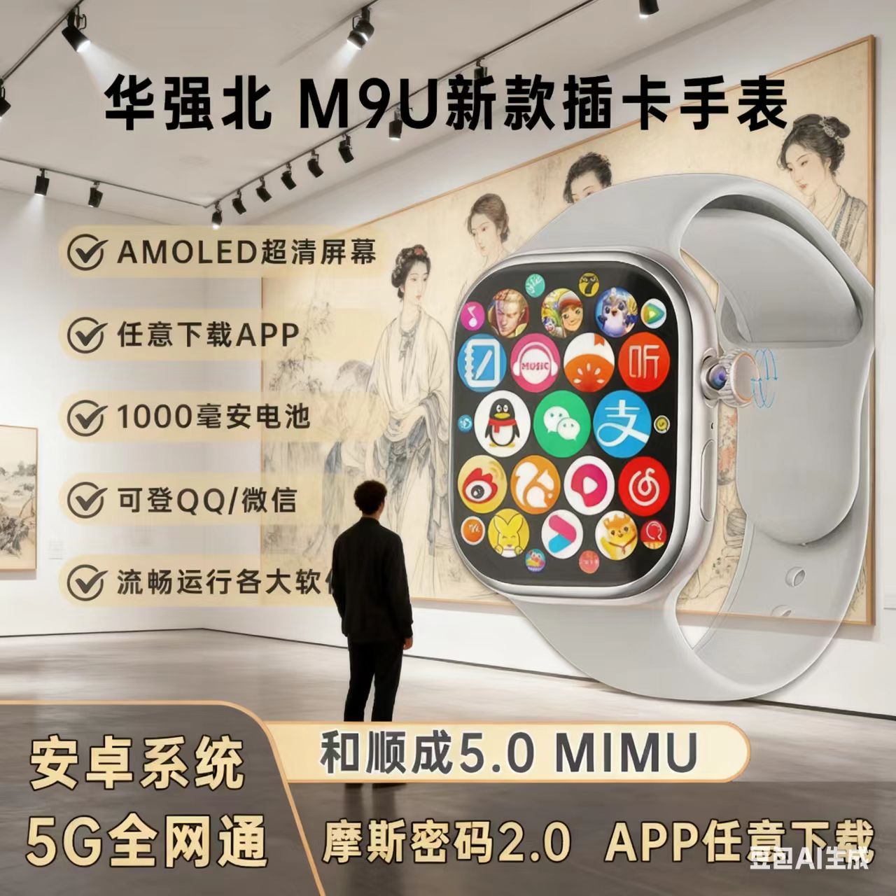 华强北和顺成M9U智能手表
