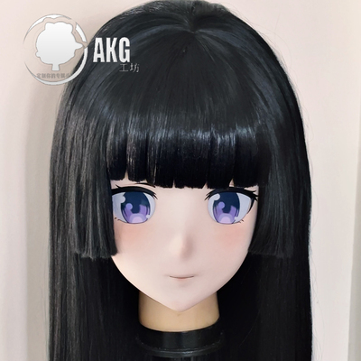 二次元kig面具定做全头带锁头壳定制kigurumi动漫头套 白金麟子